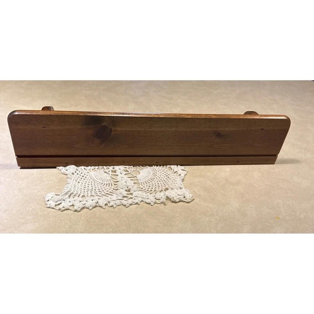 Wood Wall Shelf with Heart Cutout Brown Rustic Love Decorative Floating Shelf